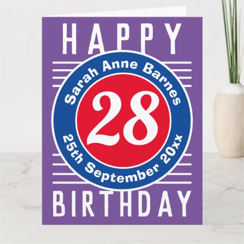Birthday Card with Age Name  Date