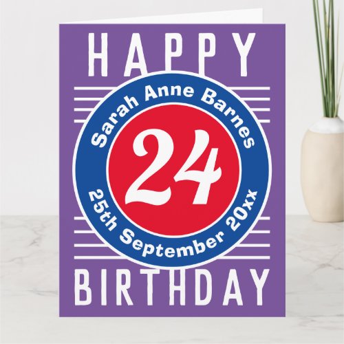 Birthday Card with Age Name  Date