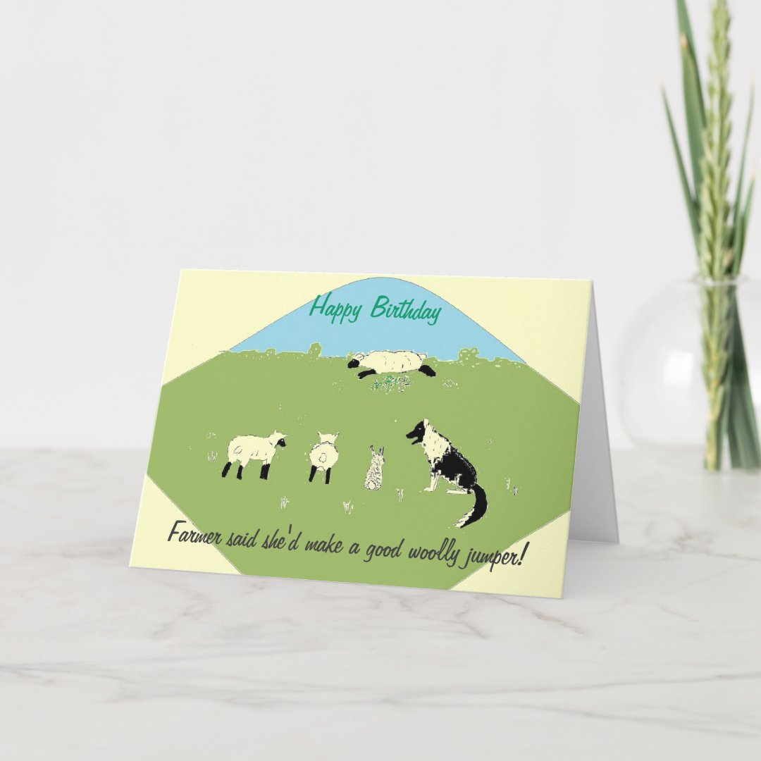 Birthday card with amusing sheep joke | Zazzle