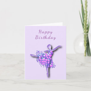 Birthday Card with Ballerina Girl Ballet Dancer