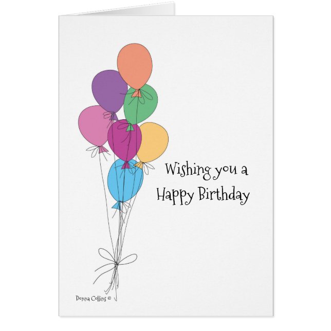Birthday Card with Balloons  (Front)