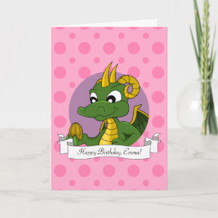 Birthday Card with Cartoon dragon