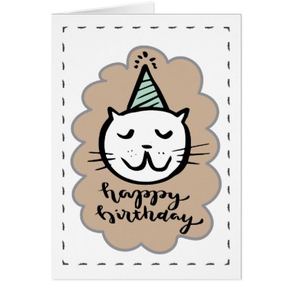 Birthday Card with Cat and hat