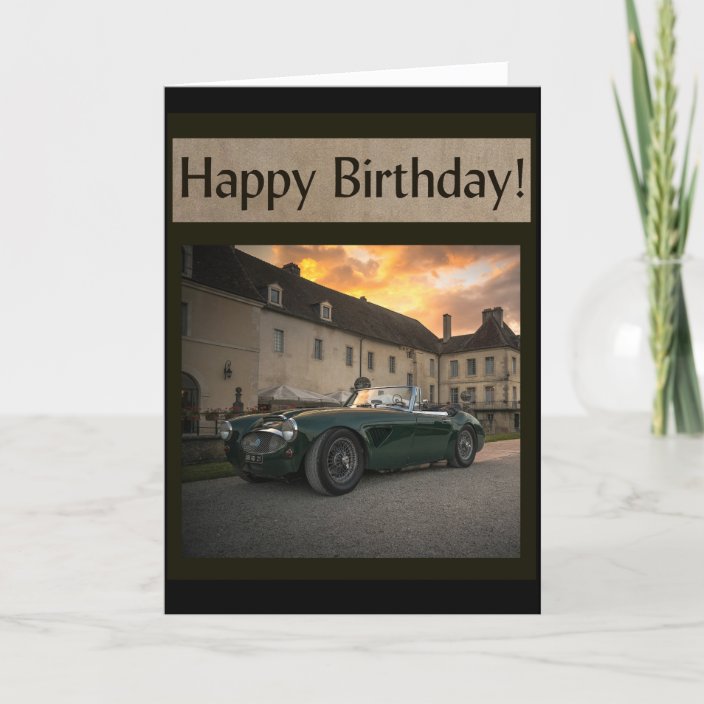 Birthday Card with Classic Car | Zazzle.com