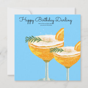 Birthday card, with cocktail and fun message card