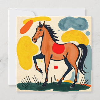 Birthday card With Colorful Horse Design