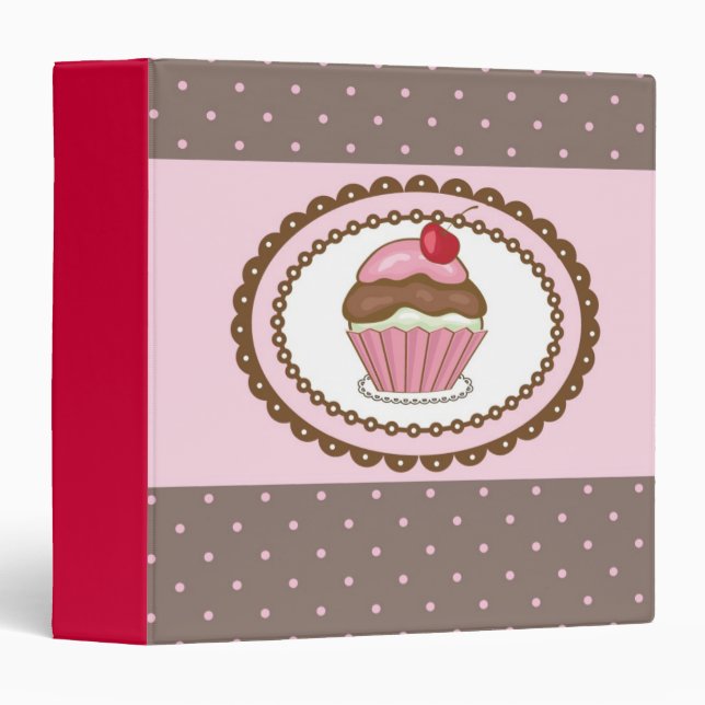 Birthday card with cupcake binder (Front/Spine)
