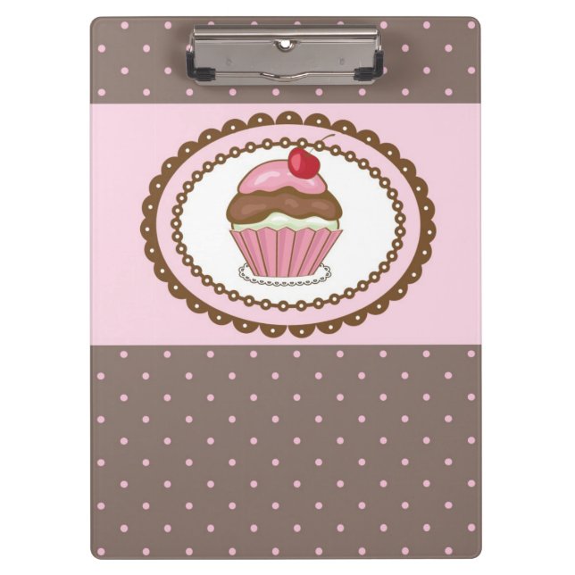 Birthday card with cupcake clipboard (Front)