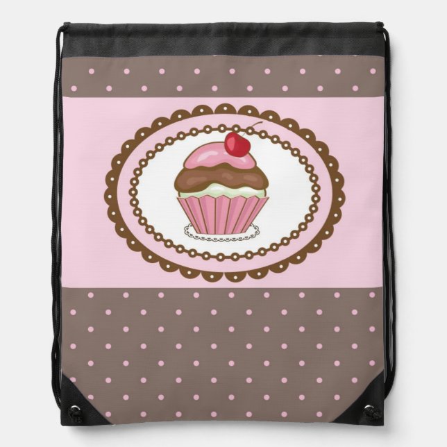 Birthday card with cupcake drawstring bag (Front)