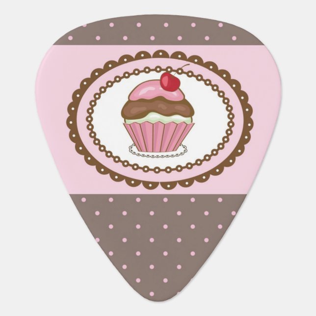 Birthday card with cupcake guitar pick (Front)