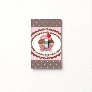 Birthday card with cupcake light switch cover