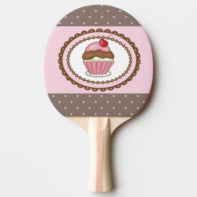 Birthday card with cupcake ping pong paddle (Front)