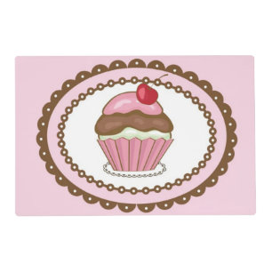 Birthday card with cupcake placemat