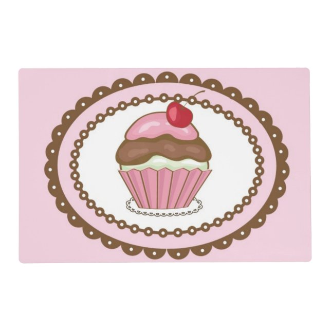 Birthday card with cupcake placemat (Front)