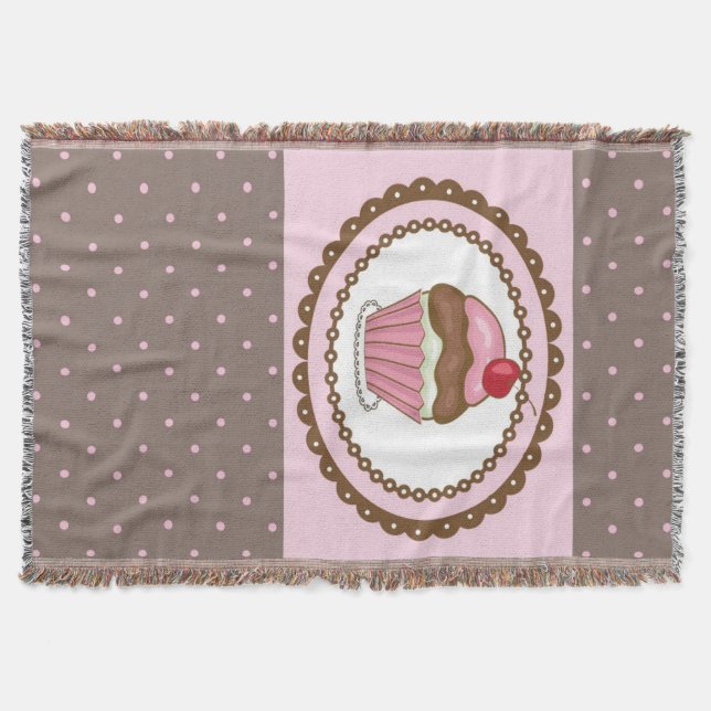 Birthday card with cupcake throw blanket (Front)