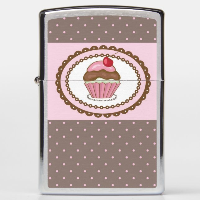 Birthday card with cupcake zippo lighter (Front)
