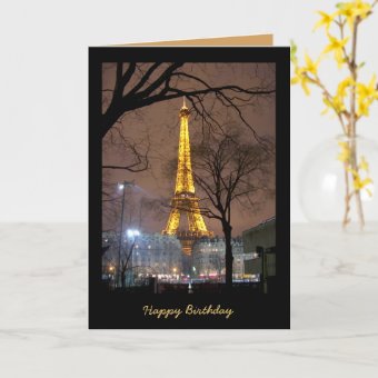 Birthday Card with Eiffel Tower Paris | Zazzle