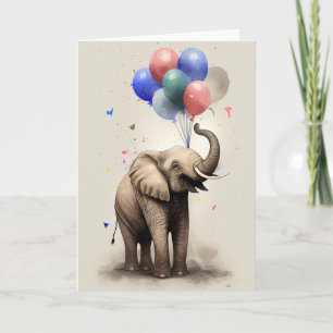Birthday Card with Elephant Greeting Card