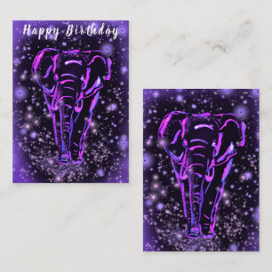 Birthday Card with Elephant In Starry Night
