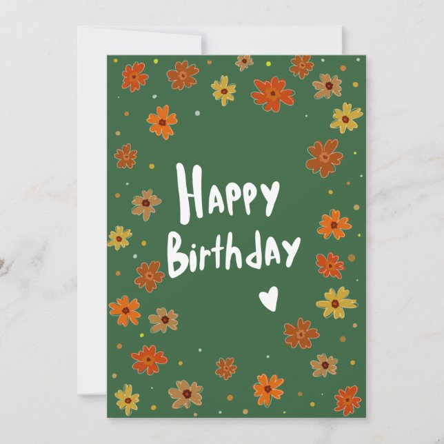 Birthday card with floral design (Front)