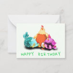 Birthday Card with Funny Chickens - Customizable<br><div class="desc">Happy Birthday Cards with Funny Chickens Waiting Egg To Hatch - Custom Text - Cartoon Hens Drawing - Choose / Add Your Unique Text / Font / Color - Make Your Special Cards / Gift - Resize and move or remove and add elements / image with customization tool ! -...</div>