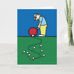Birthday card with golfer illustration