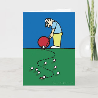 Birthday card with golfer illustration