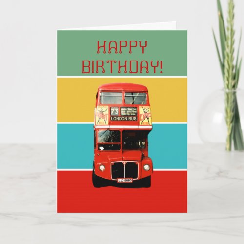 Birthday Card with London Bus