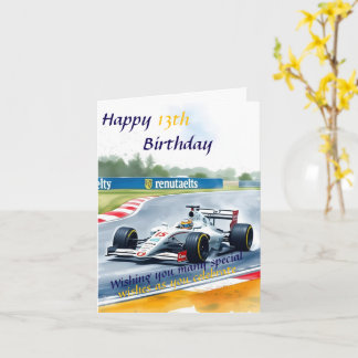 Birthday Card with racing car.