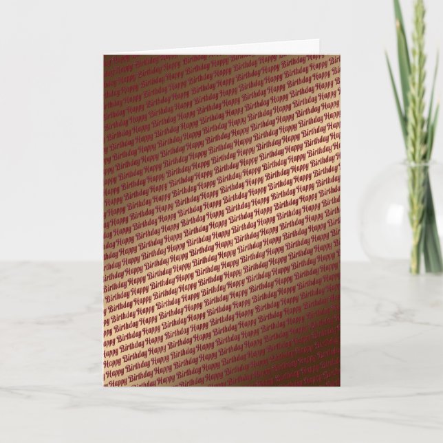 Birthday card with repeating self-colored text (Front)