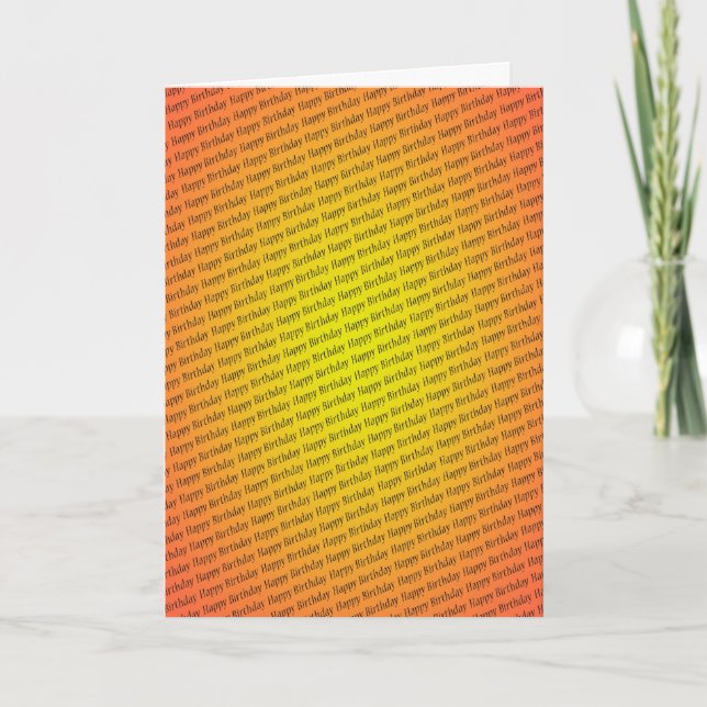 Birthday card with repeating text (Front)