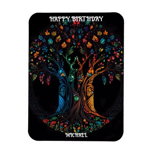 Birthday Card with Tree in full color Invitation Magnet