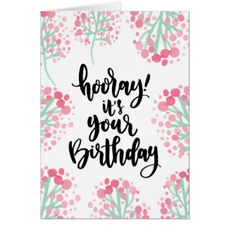 Birthday Card with Watery Florals