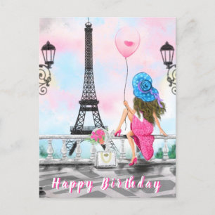 Birthday Card Woman In Paris