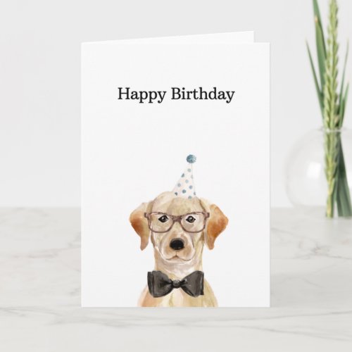 Birthday Card Yellow Labrador Card