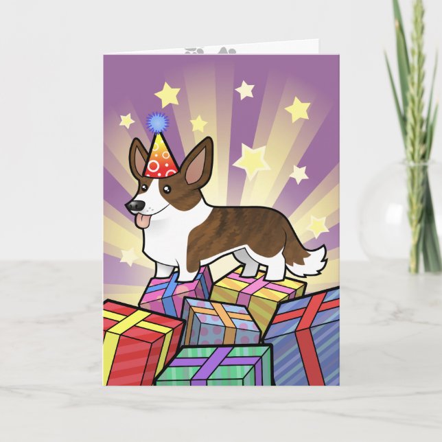 Birthday Cardigan Welsh Corgi Card (Front)