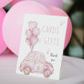 Birthday Cards and Gifts Pink Balloons and Car Pedestal Sign