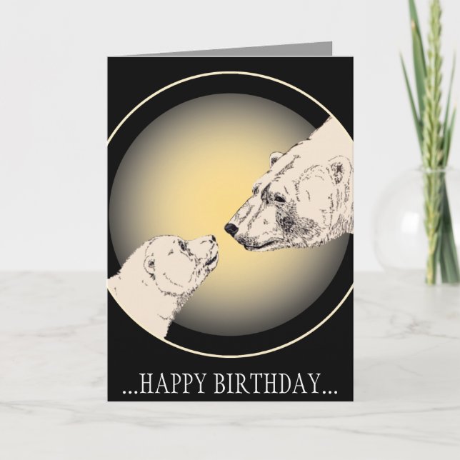 Birthday Cards Custom Polar Bear Greeting Card (Front)