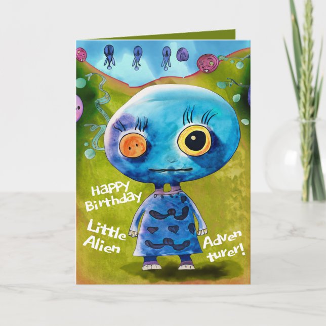 Birthday Cards for Kids Who Love The aliens most (Front)