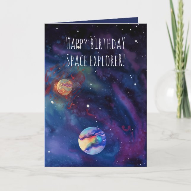 Birthday Cards for Kids Who Love The Space (Front)