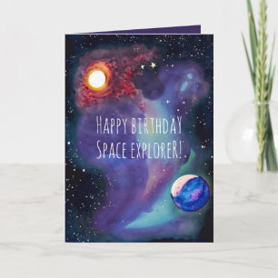 Birthday Cards for Kids Who Love The Space