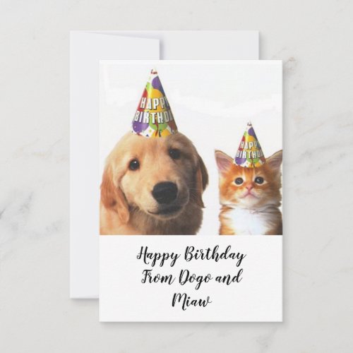 Birthday cards from Dogo and Miaw