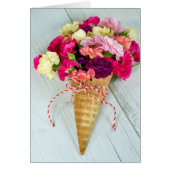 birthday carnation bouquet in waffle cone (Front)