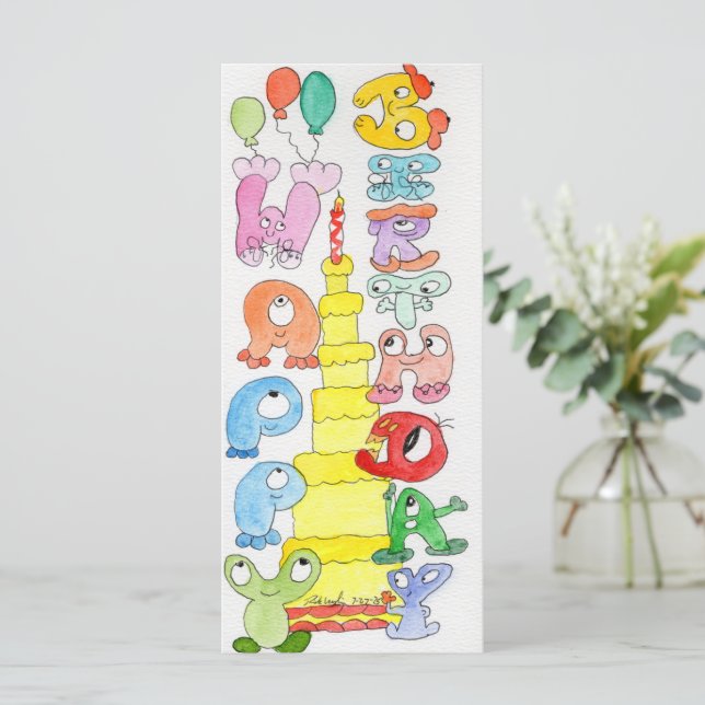 Birthday Cartoon Bubble Characters (Standing Front)