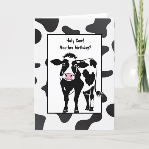 Birthday Cartoon Cow  Card