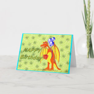 Birthday Cartoon Dragon Card