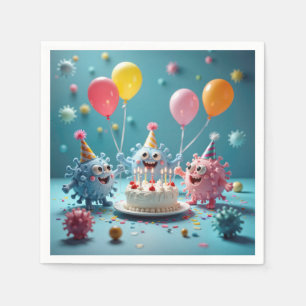 Birthday Cartoon Germ Party Fun Napkins