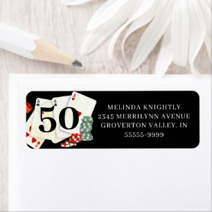 Birthday Casino Poker Party Label