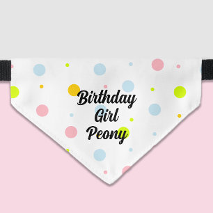 Birthday Cat Bandana with Polka Dots Pet Bandana Collar