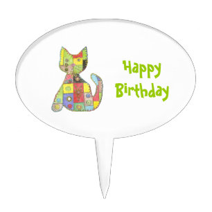 Birthday Cat Cake Pick